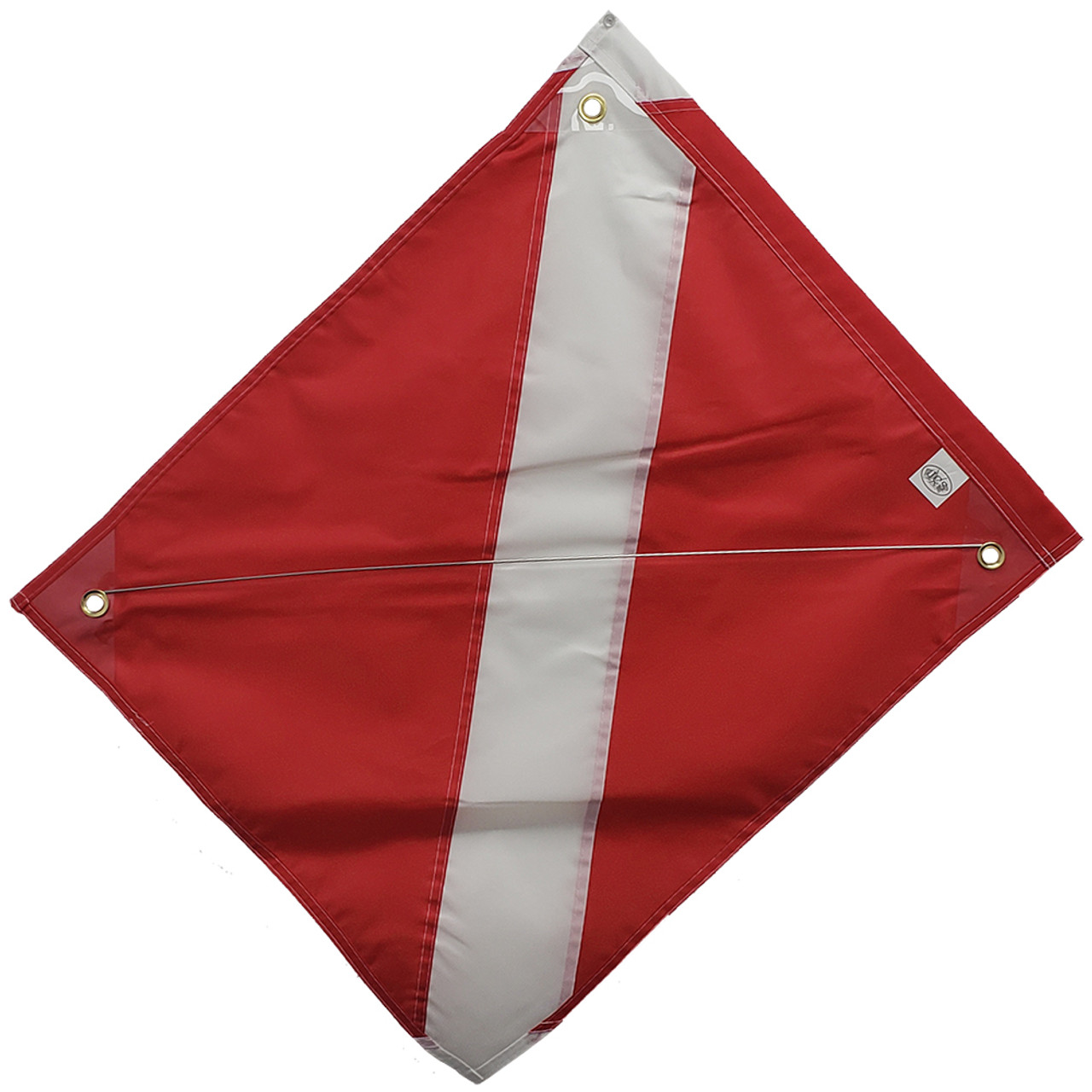 Nylon Dive Flag with Brass Grommets & Steel Spring Wire Stiffener, Float Flag, (14x18)