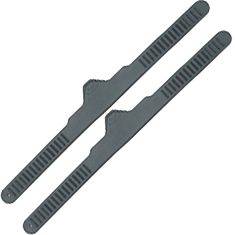 JCS 18" adjustable black rubber fin strap pair, black diving fin replacement straps