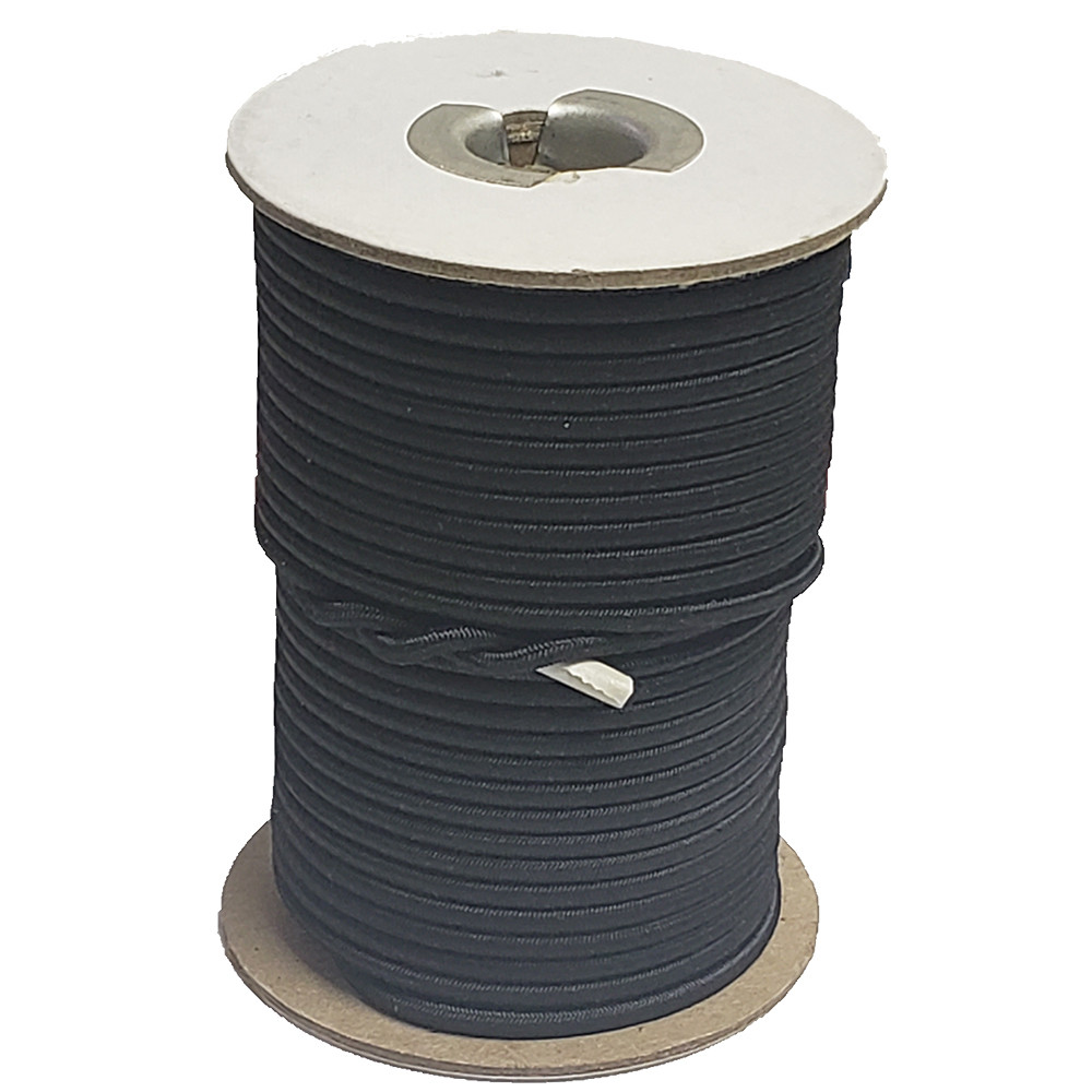 1/8 inch x 100 foot slip-resistant textured shock cord bungee rope with ribbed jacket for improved grip and secure knots