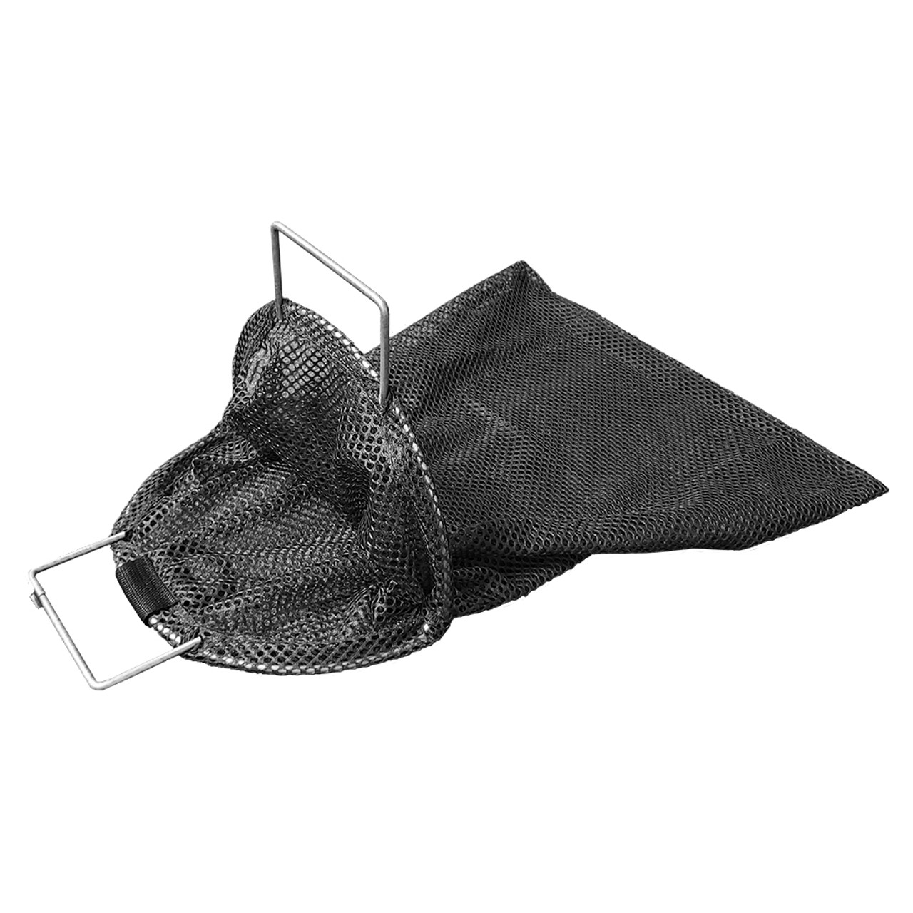 Galvanized Wire Handle Mesh Catch Bag with D-Ring, Approx. 17x28