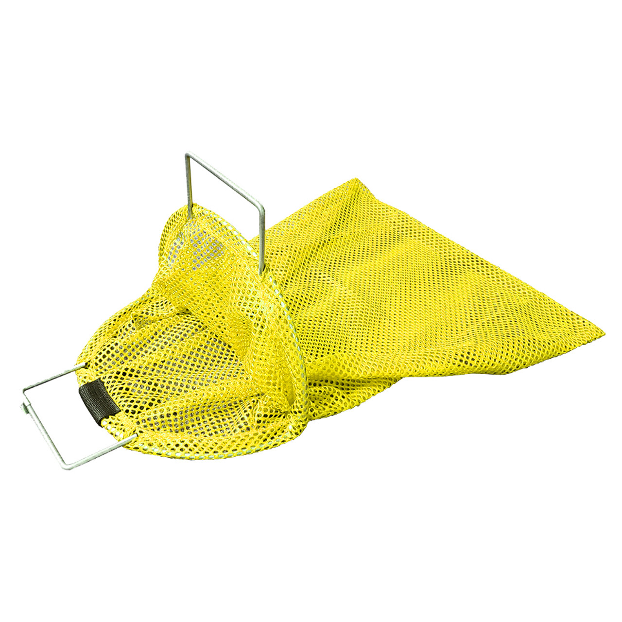 Galvanized Wire Handle Mesh Catch Bag with D-Ring, Approx. 17x28