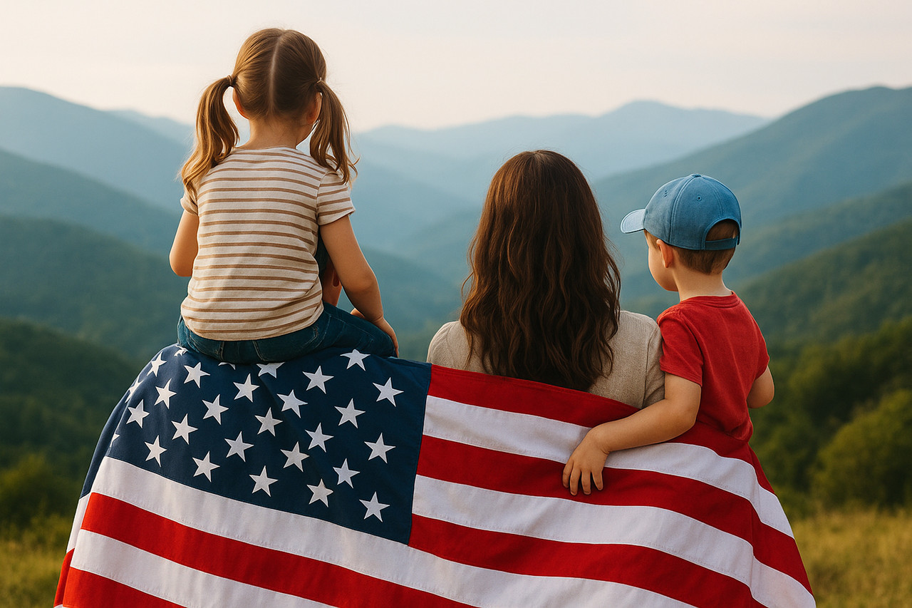 3x5 American Flag with embroidered stars and sewn stripes, durable nylon fabric, UV fade-resistant, brass grommets for outdoor and indoor display