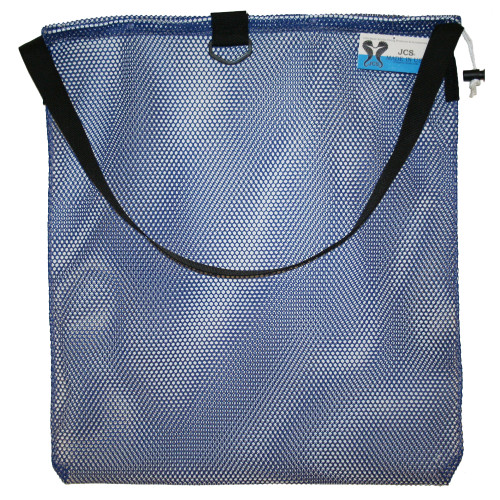 Large Mesh Drawstring Tote Bag with Shoulder Strap & D-Ring. Approx. 24x30