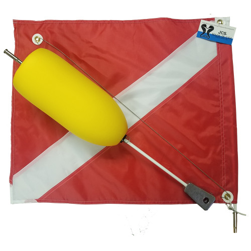 Yellow Super Float with Large 20x24 Nylon Dive Flag