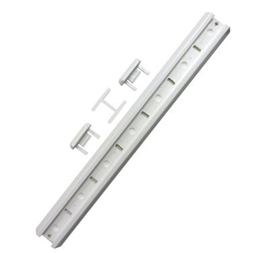 PVC Mounting Track w/ End Caps, White, 20"