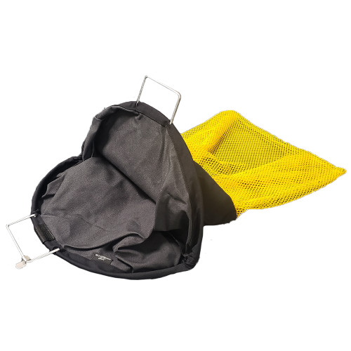 JCS 24x30 Wire Handle Bull Bag – Half Solid Nylon, Half Nylon Mesh, Heavy-Duty Storage Bag with D-Ring and Durable Wire Handles.