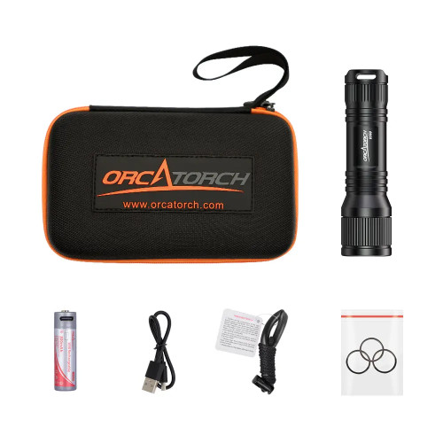 OrcaTorch D560 Mini Dive Light with Cree XM-L2 LED, 700 Lumens, AA/14500 Battery Powered, 150m Depth Rated, Compact Scuba Torch OrcaTorch D560 Mini Dive Light with Cree XM-L2 LED, 700 Lumens, AA/14500 Battery Powered, 150m Depth Rated, Compact Scuba Torch