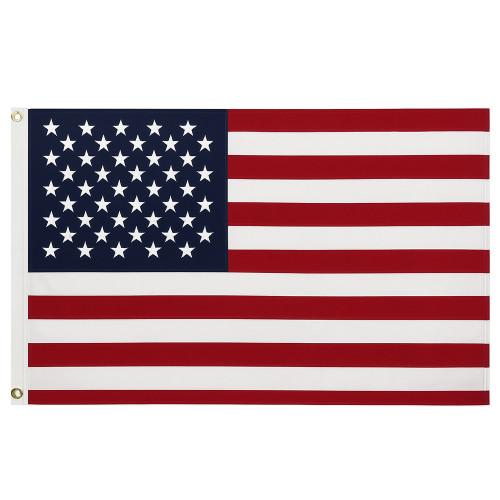 3x5 American Flag with embroidered stars and sewn stripes, durable nylon fabric, UV fade-resistant, brass grommets for outdoor and indoor display 3x5 American Flag with embroidered stars and sewn stripes, durable nylon fabric, UV fade-resistant, brass grommets for outdoor and indoor display