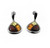 Multi Color Baltic Amber Post Earrings in Sterling Silver