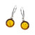 Classic Round shape Earrings with Cognac Color Baltic Amber in Sterling Silver