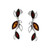 Long leafs style Multi Color Baltic Amber Earrings in Sterling Silver