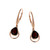 Cherry Color Baltic Amber Earrings in Rose Goldplated Sterling Silver