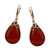 Classic Drop Earrings with Cherry Color Baltic Amber in Rose Goldplated Sterling Silver