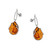 Small Teardrop Earrings with Cognac Color Baltic Amber in Sterling Silver