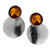 Leaf Touch Collection Big Round Earrings with Cognac Color Baltic Amber in Sterling Silver