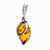 Pendant with Cognac Color Baltic Amber in Sterling Silver