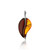 Multi Color Baltic Amber Pendant in Sterling Silver