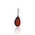 Small Drop Pendant with Cherry Color Baltic Amber in Sterling Silver