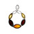 Pendant with Multi Color Baltic Amber Stones in Sterling Silver
