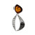 Contemporary design Cognac Color Baltic Amber Stones Pendant in Sterling Silver