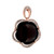 Pendant with Cherry Color Baltic Amber and white CZ in Rose Goldplated Sterling Silver