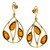 Cognac Color Baltic Amber Earrings in Yellow Gold-plated Sterling Silver