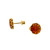 Post Earrings with Cognac Color Baltic Amber in Gold-plated Sterling Silver