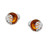 Earrings with Cognac Color Baltic Amber in  Sterling Silver