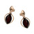 Earrings with Cherry Color Baltic Amber in Rose Gold Plated Sterling Silver