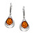 Cognac Color  Baltic Amber Earrings in Sterling Silver 3795