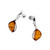 Earrings with Cognac Color Baltic Amber in  Sterling Silver 2391