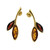 Earrings with Multi-color Baltic Amber in Yellow Gold plated Sterling Silver 2546