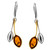 Cognac Color Baltic Amber Earrings in Yellow Gold-plated Sterling Silver 3750