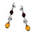 Multi-Color Baltic Amber Earrings in Sterling Silver 3311-1