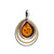 Cognac Color Baltic Amber Pendant in mix Sterling Silver & Yellow Gold-plated Sterling Silver 3267