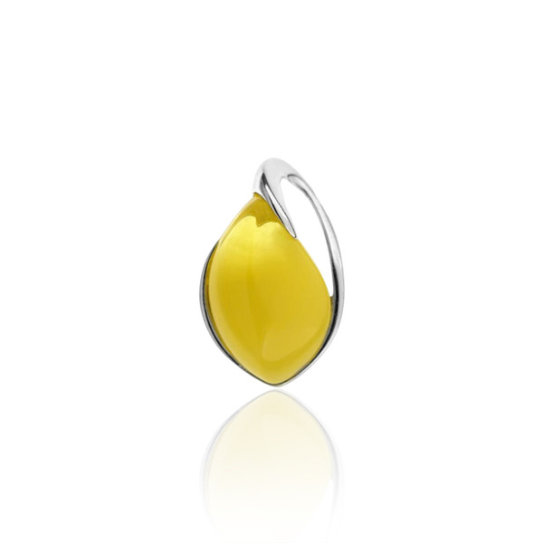 Pendant with Butterscotch Color Baltic Amber Stone in Sterling Silver