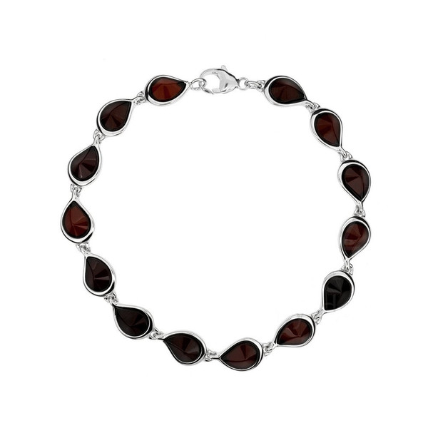 Bracelet in Sterling Silver with Cherry Color Baltic Amber W1704ch