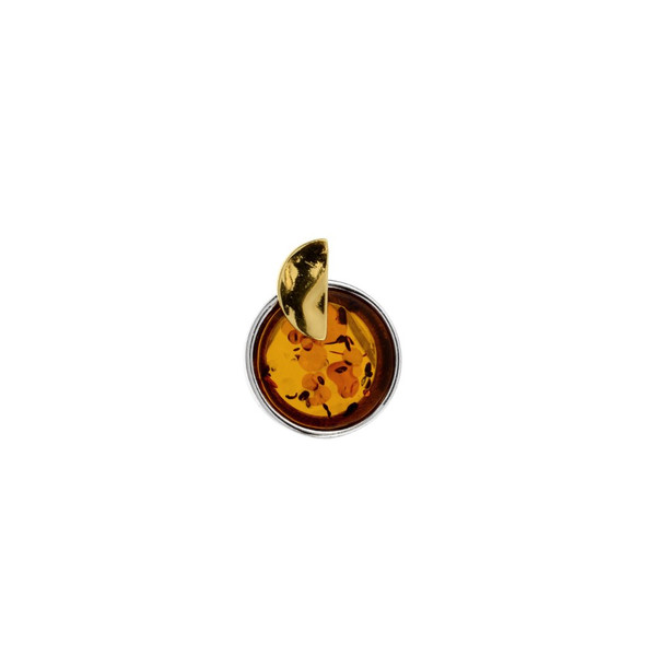 Pendant with Cognac Color Baltic Amber in Yellow Gold-plated Sterling Silver 3615