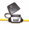 In-Line Fuse Holders with Cap - Black Body, Black 16 AWG Wire. For ATO Style Automotive Fuses