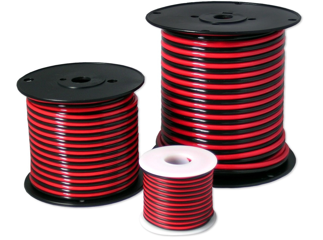 レッドコード Power Cable, Red/Black Zip Cord - Impulse Electronics
