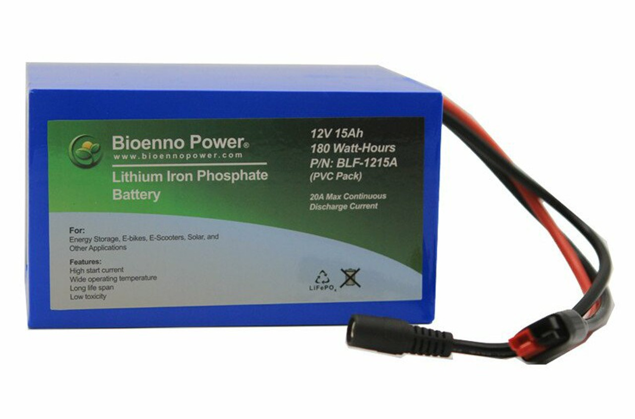 Bioenno Power 12 Volt, 15 Amp Hour Lithium Iron Phosphate Battery