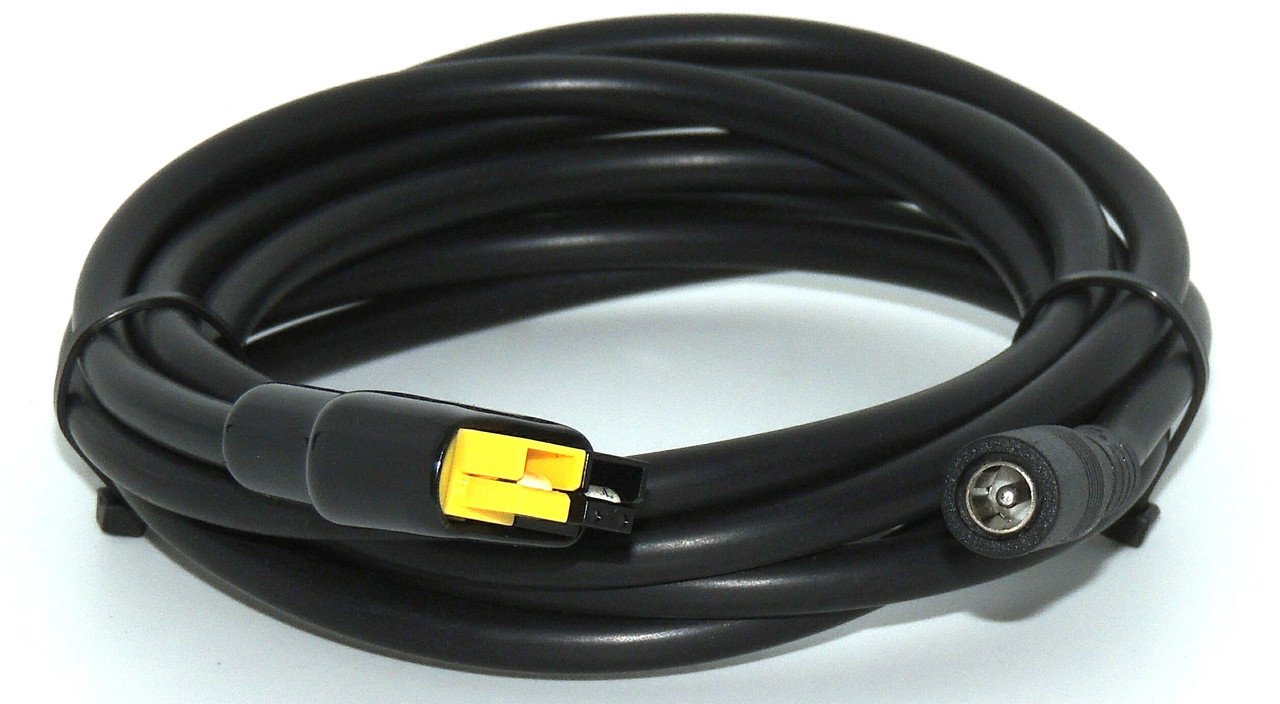 Power Cable, Powerpole Yellow Black to DC 2.1mm x 5.5mm Plug, 16 GA