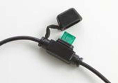 In-Line Fuse Holder with Cap, Black Body, 16 AWG Black Wire, for Mini ATM Automotive Fuses