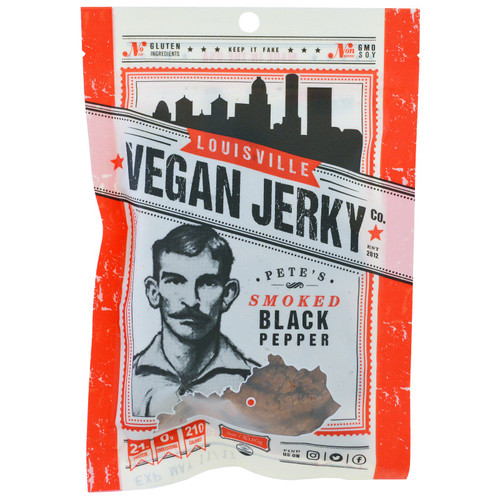 Louisville Vegan Jerky Company Bourbon Smoked Black Pepper Jerky 