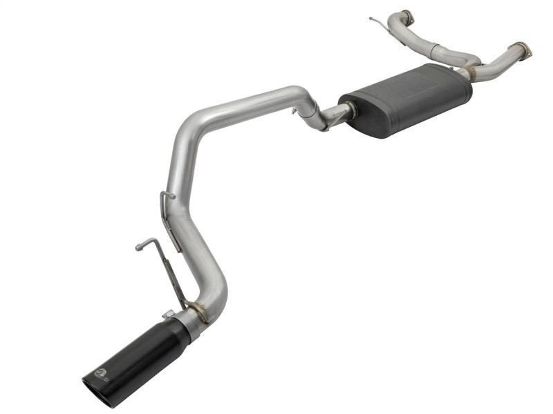 aFe MACHForce XP Exhaust 3in-3.5in SS Single Side Exit CB w/ Black Tips 15 Ford F150 V8 5.0L CC/SB