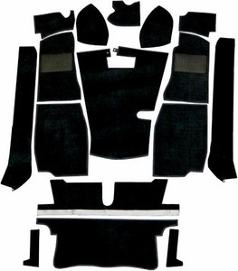 Carpet Set Deluxe Black MGB 1968 to 1980
