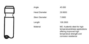 Valve Exhaust Spit 67-80, 1500 Midget,V34289