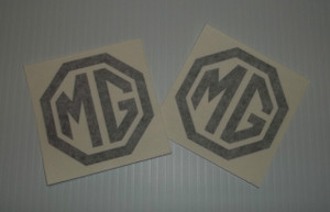 "MG" Logo 3 inch Badge Decal Sticker Pair MGB MG-B Midget Fenders Windows "MG" Logo 3 inch Badge Decal Sticker Pair MGB MG-B Midget Fenders Windows