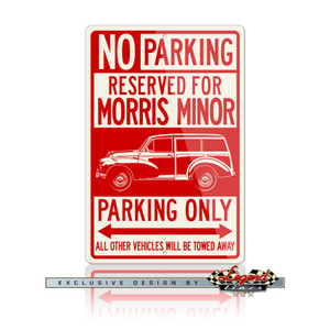 Morris Minor Traveller Woody Reserved Parking Only Sign Morris Minor Traveller Woody Reserved Parking Only Sign