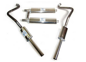 Triumph TR8 Stainless Exhaust System - 2 center mufflers, 2 tailpipe muffler - Twin Exit (RB7312) Triumph TR8 Stainless Exhaust System - 2 center mufflers, 2 tailpipe muffler - Twin Exit (RB7312)